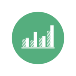 Icon graphic of a green circle containing a bar graph illustration
