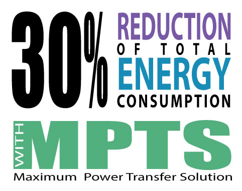 30% Reduction of Total Energy Consumption with MPTS Maximum Power Transfer Solution one of the energy saving devices which will increase efficiency in existing electrical networks.